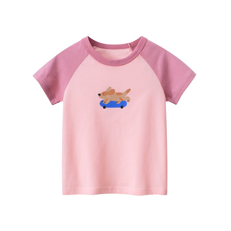 Áo Thun Tay Ngắn In Họa Tiết Thỏ Hoạt Hình Dễ Thương Phong Cách Hàn Quốc Thời Trang Mùa Hè Cho Bé Gái 27Hj