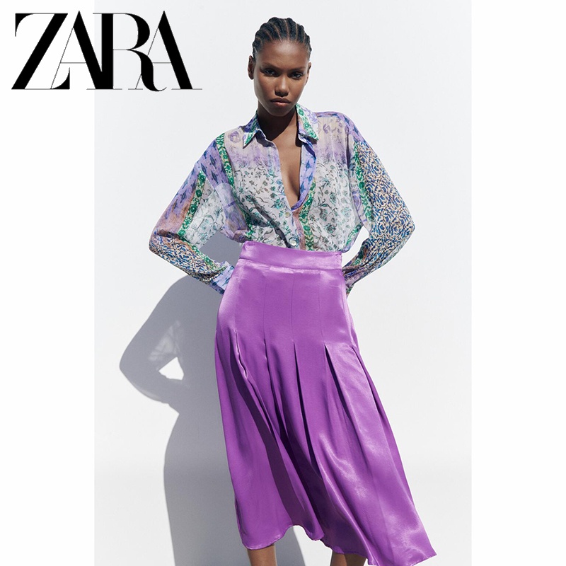 Zara Áo Sơ Mi In Họa Tiết Thời Trang Cho Nữ