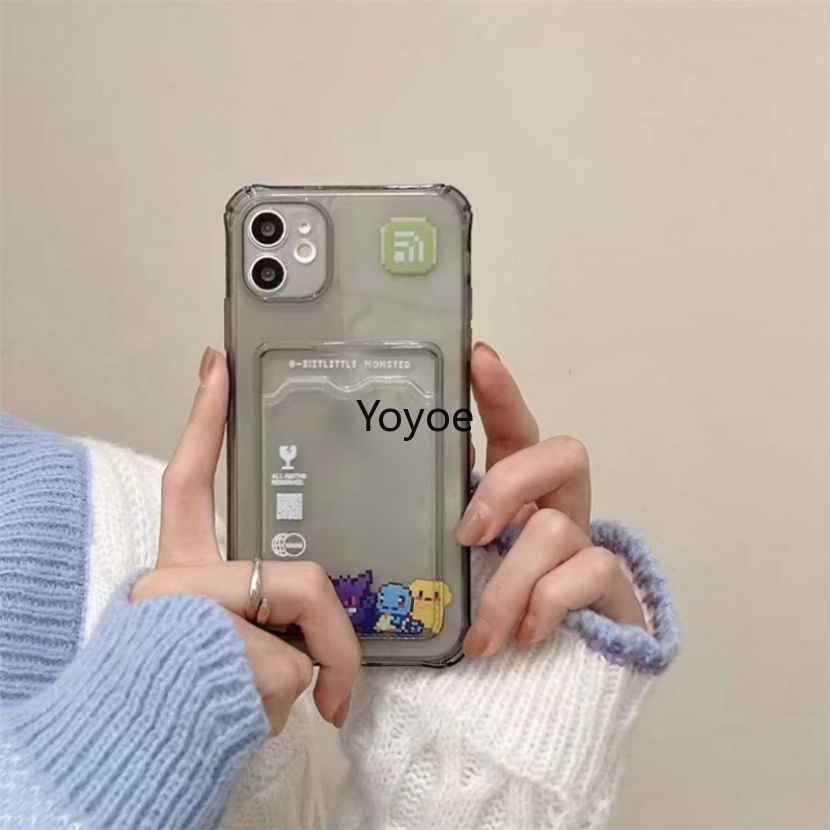 Ốp Điện Thoại TPU Mềm Chống Sốc Có Ngăn Đựng Thẻ Cho IPhone 14 13 12 11 Pro X XS Pro Max XR 7 8 Plus SE