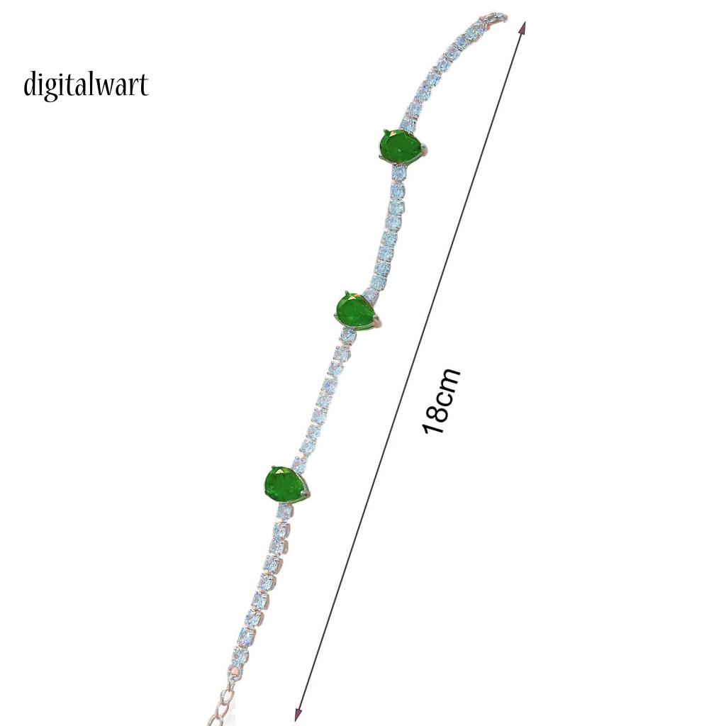 Kỹ Thuật Số| Vòng Tay Cô Dâu Đính Đá Zircon Hình Giọt Nước Có Thể Điều Chỉnh Kích Thước