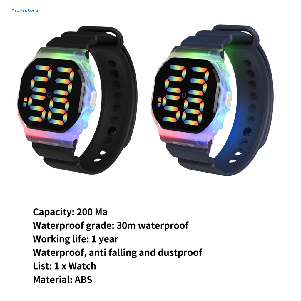 Đồng Hồ Điện Tử Màn Hình LED Thay Đổi Màu Sắc Chống Nước Dài 30M