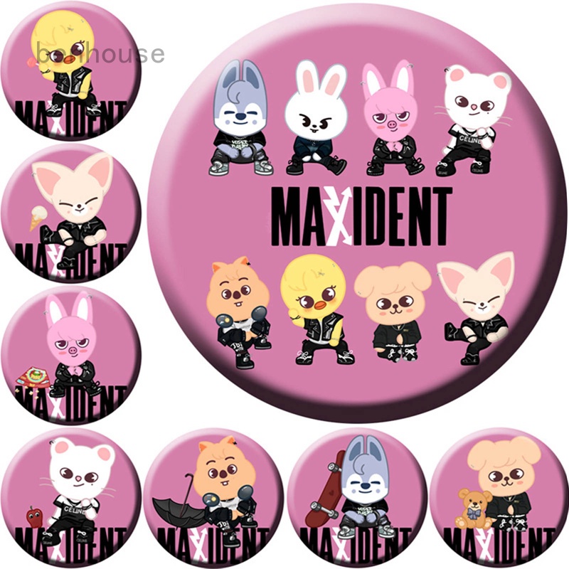 Huy Hiệu Trang Trí Kiểu Hoạt Hình KPOP STRAY KIDS