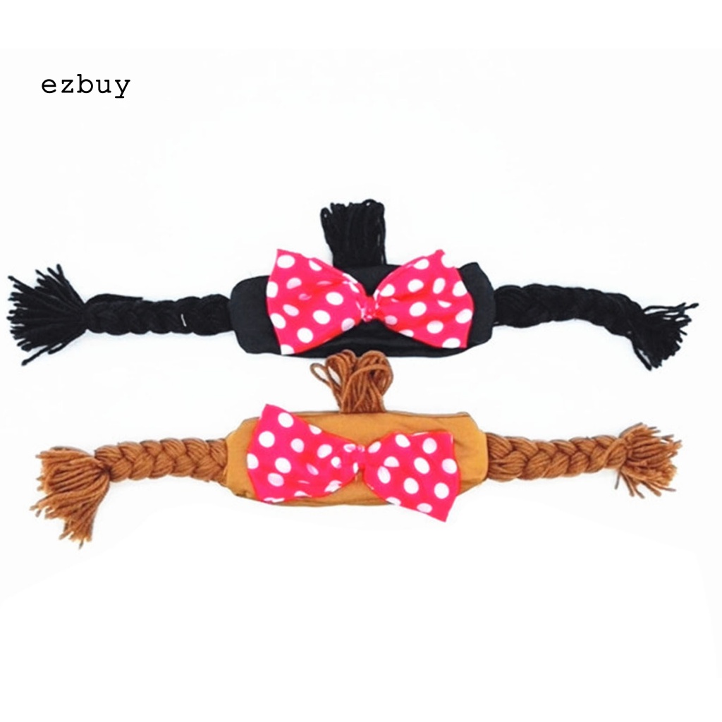 Cài Tóc Đính Nơ Giả Thắt Bím Dễ Thương Cho Bé Gái