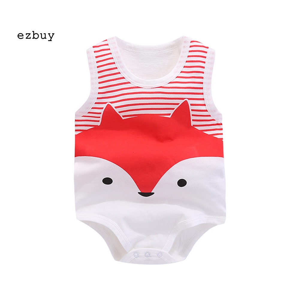 Bộ Áo Liền Quần Mềm Mại Thoáng Khí In Họa Tiết Động Vật Dành Cho Bé