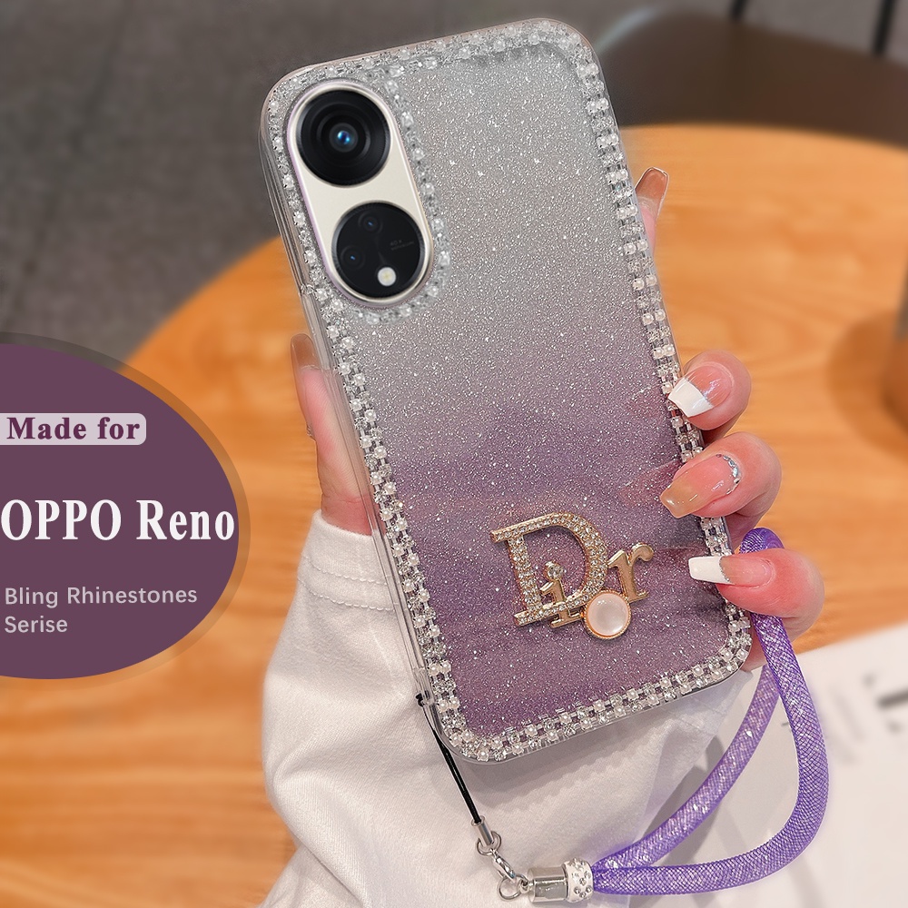 Ốp Điện Thoại Oppo Reno 10 Pro 5G 8T 5G 4G Reno 8 7 4G 5G Reno 7Z 8Z 5G Reno 8 Pro 5G Reno 6 5 5G 4G Đính Đá Giả Lấph 3D Cho