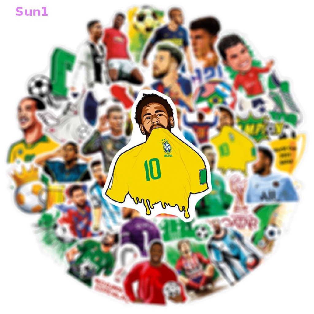 Set 50 Sticker Dán Laptop / Xe Hơi / Ván Trượt / Điện Thoại Họa Tiết Ngôi Sao Bóng Đá Graffiti