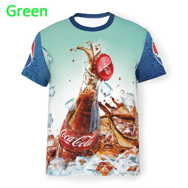 Áo Thun Ngắn Tay In Hình Coca-Cola 3D Thời Trang Mùa Hè Giản Dị Dành Cho Nam
