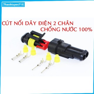 Cút nối, jack, đầu nối dây điện hai 2 chân chống nước dùng cho xe máy, xe hơi, ô tô