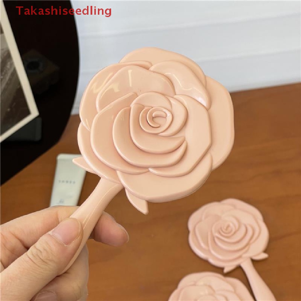 Gương Trang Điểm Cầm Tay Họa Tiết Hoa Hồng Phong Cách Vintage