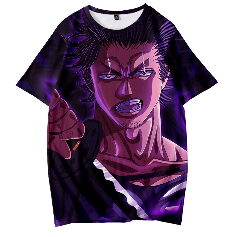 Áo Thun Tay Ngắn In Hình Asta Graphic 3D Màu Đen Phong Cách Harajuku Thời Trang Cho Nam Và Nữ