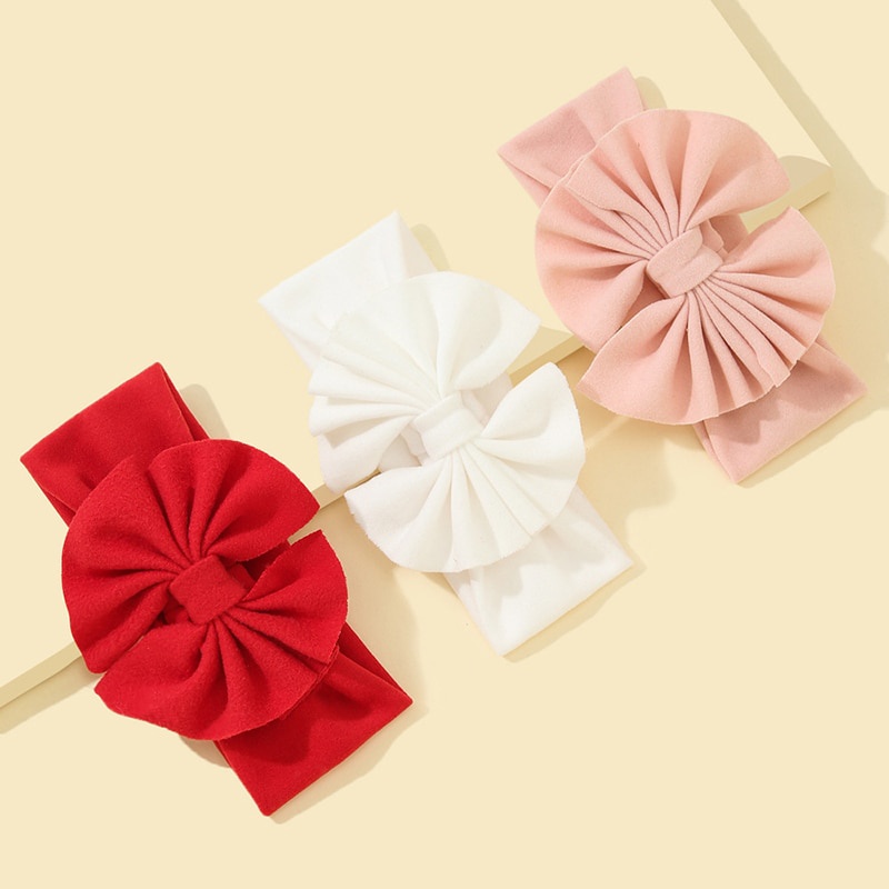 Set 3 Băng Đô Nơ Mềm Mại Xinh Xắn Cho Bé Gái