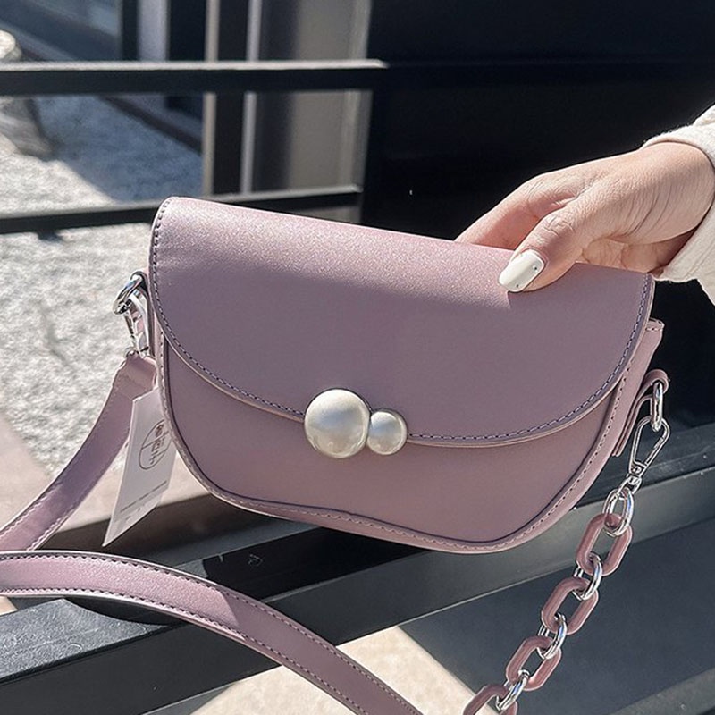 Túi Đeo Vai Hình Vuông Cỡ Nhỏ Phối Dây Đeo Sợi Xích Phong Cách Hàn Quốc Thời Trang Cho Nữ