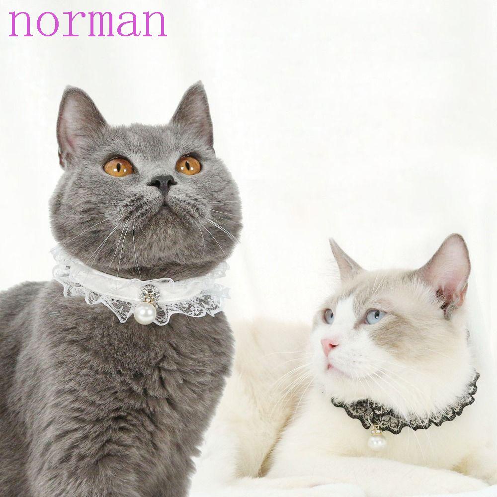 Vòng Cổ Bằng Da PU Trang Trí Ren Hoa Dành Cho Chó Mèo