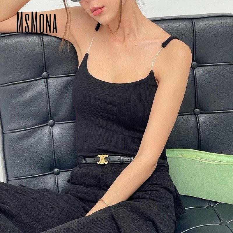 Áo Tank Top Hai Dây Cổ Chữ U Màu Trơn Thời Trang 2023 Cho Nữ