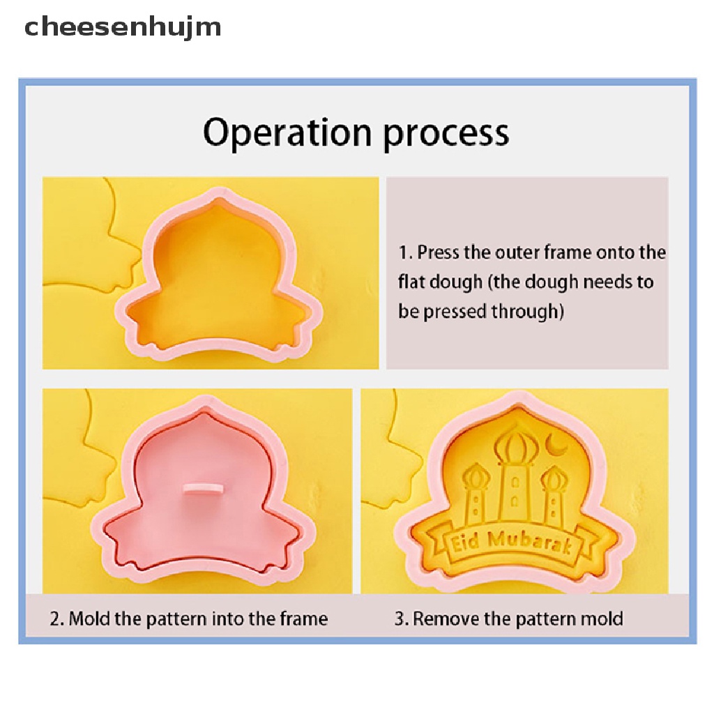 Set 8 Khuôn Cắt Bánh Quy Hình Ngôi Sao Mặt Trăng Phong Cách Hồi Giáo