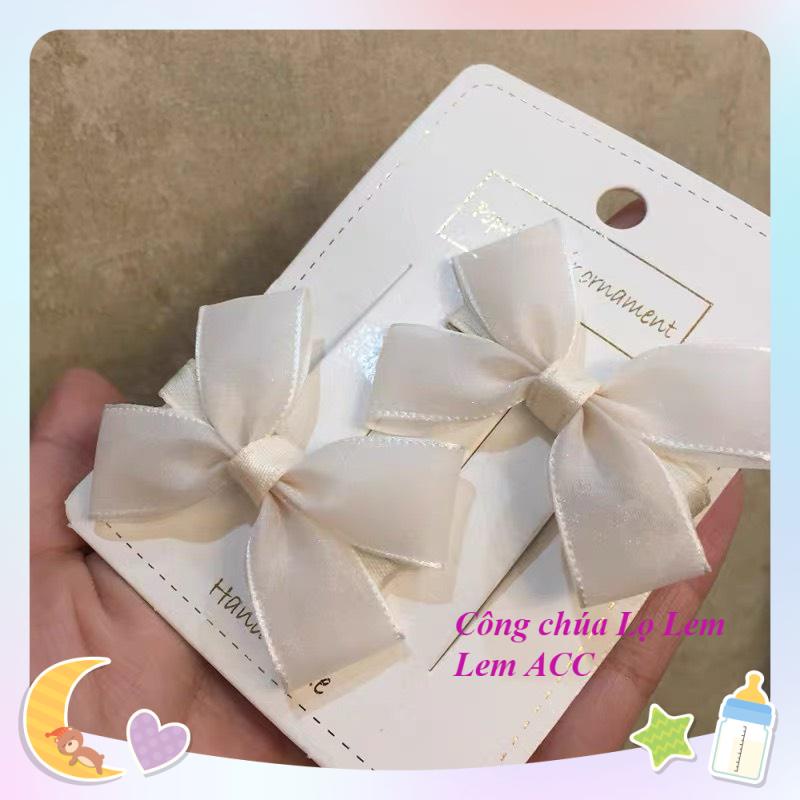 Kẹp tóc nơ bé gái, kẹp tóc nơ voan ánh nhũ cho bé gái xinh xắn đáng yêu - L051