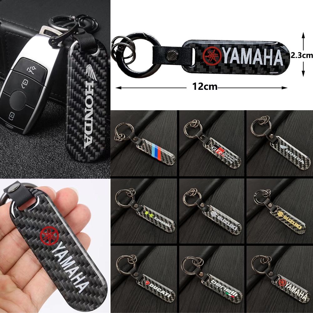 1 Móc Khóa Hình Huy Hiệu Xe Máy Bằng Sợi Carbon