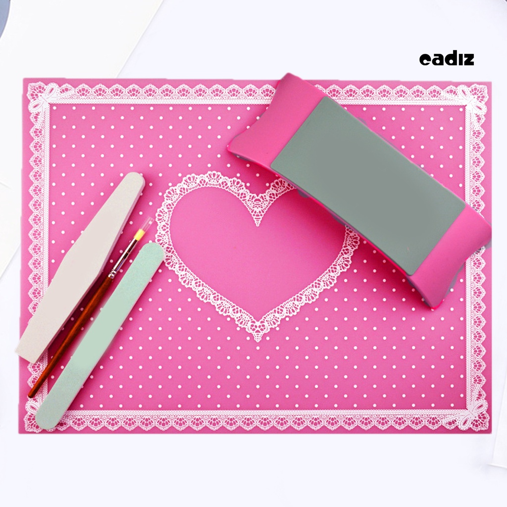 Gối Kê Tay Làm Móng Nghệ Thuật Siêu Mềm Gấp Lại Được Chống Trượt Họa Tiết Trái Tim