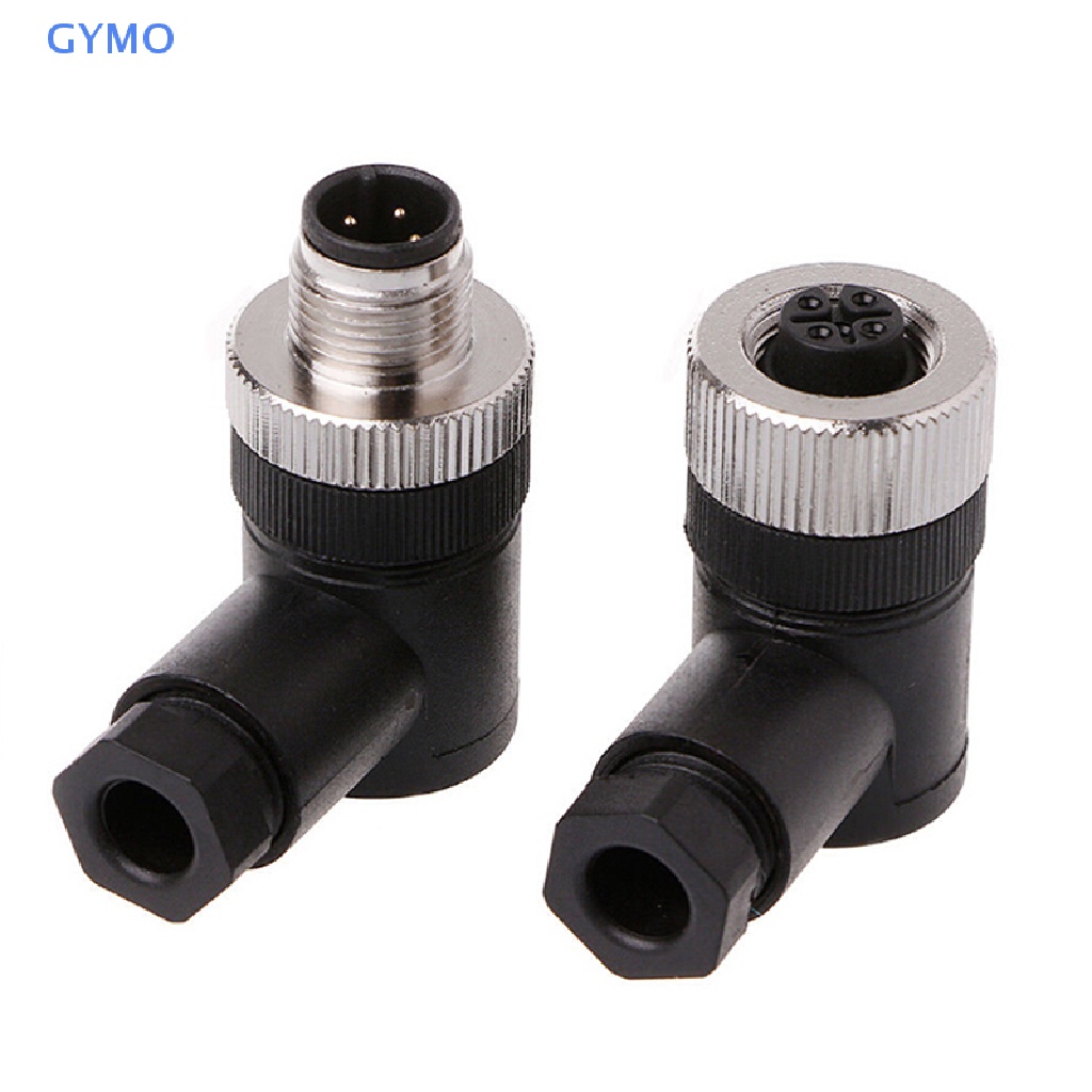 [cxGYMO] 1Pc M12 sensor connector 3/4/5 pin male/female straight/right angle plug  HDY