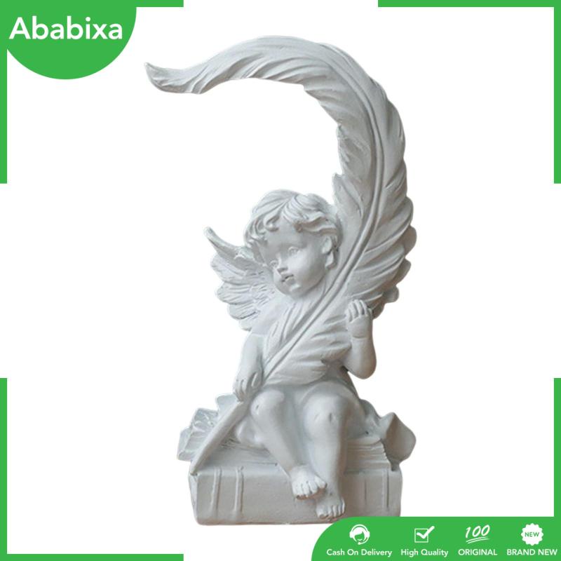 [Ababixa] Đồ trang trí Tượng Thần Cherub Điêu Khắc Góc Nghệ Thuật Có Lá Tưởng Niệm Để Bàn Trang Trí Nhà Cửa / Tiệc Cưới