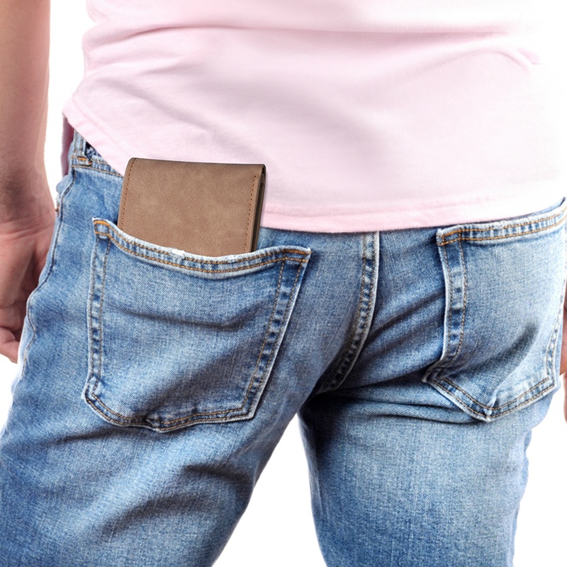 Ví Da Ngắn Gập Đôi Phong Cách Hàn Quốc Sang Trọng Dành Cho Nam