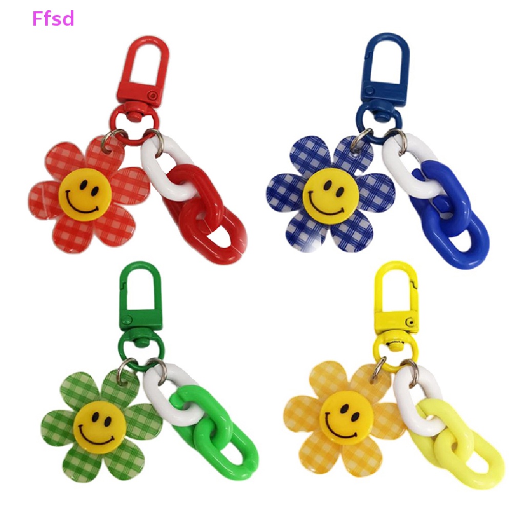 {Ffsd} Móc Khóa Ba Lô / Móc Khóa Mặt Cười / Bông Hoa Nhiều Màu Sắc Dễ Thương Làm Quà