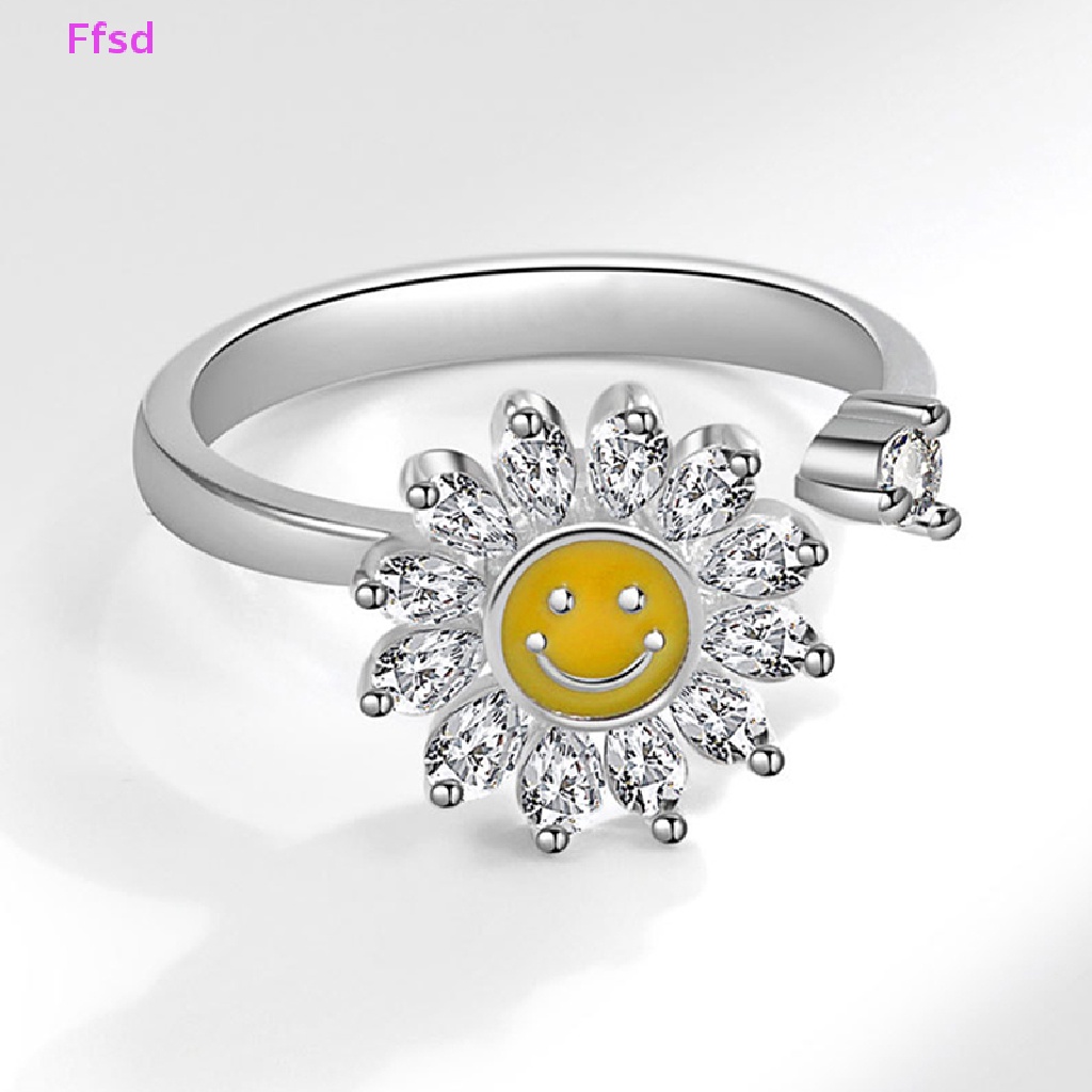 {Ffsd} Nhẫn Hở Hình Mặt Cười Có Thể Điều Chỉnh Thời Trang Cho Nữ