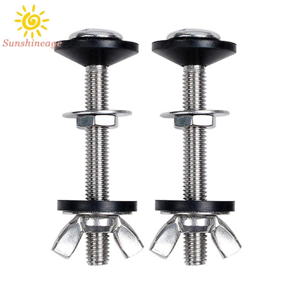 Bộ 2 Ốc Vít Cố Định Bồn Cầu Màu Đen + Bạc Chất Lượng Cao