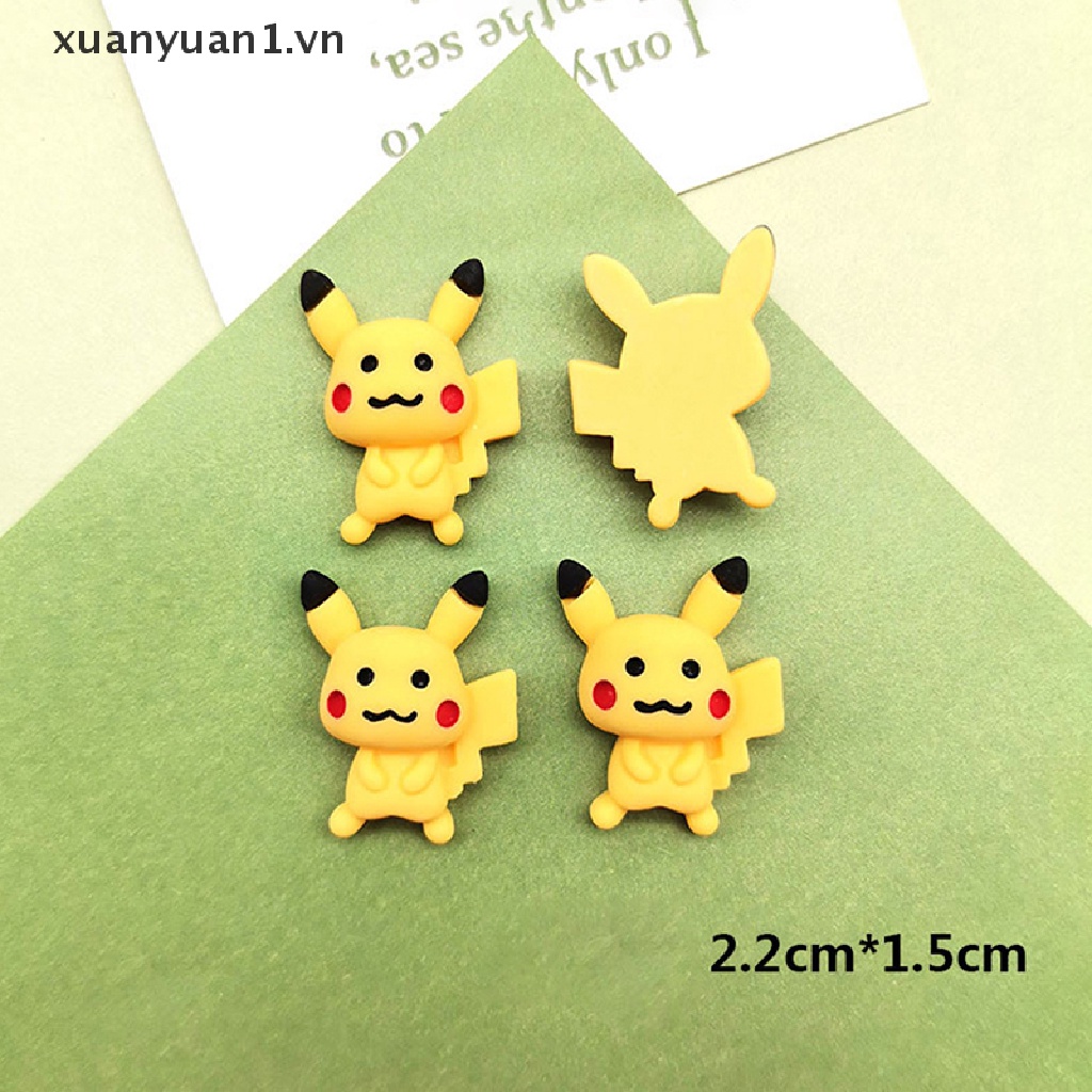 Set 10 Phụ Kiện Trang Trí Điện Thoại Hình Pikachu Dễ Thương DIY