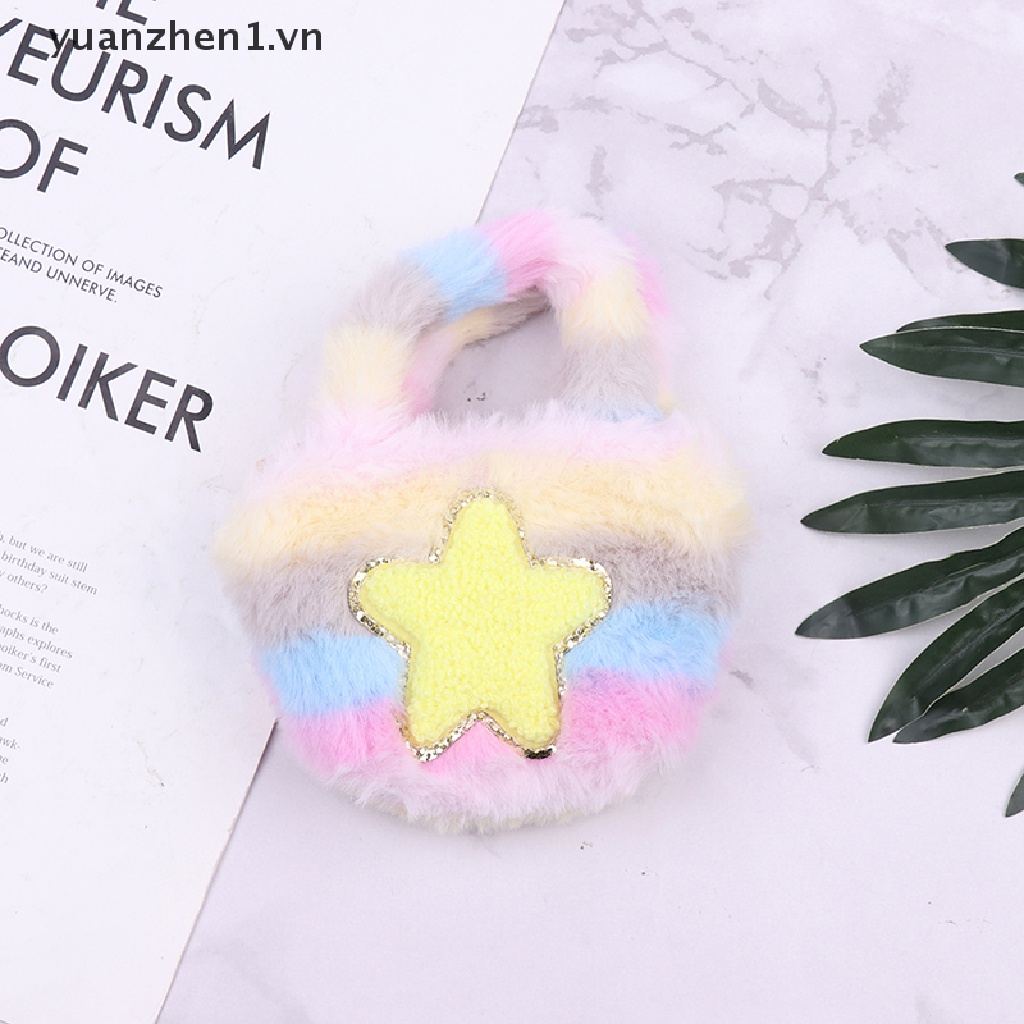 Ví Đựng Tiền Xu / Tai Nghe Mini Bằng Lông Nhung Dễ Thương Xinh Xắn