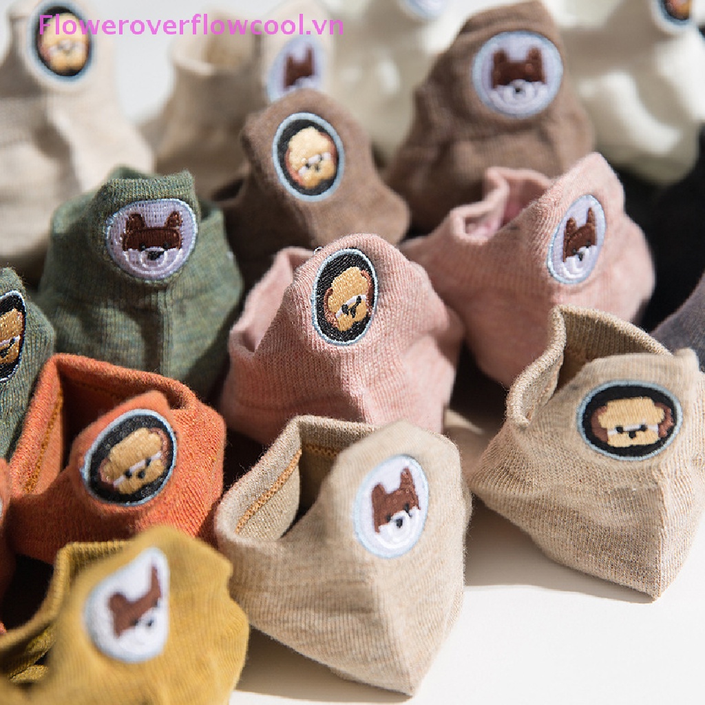 Vớ Cotton Cổ Thấp In Họa Tiết Động Vật Dễ Thương Vui Nhộn Thời Trang Cho Nữ