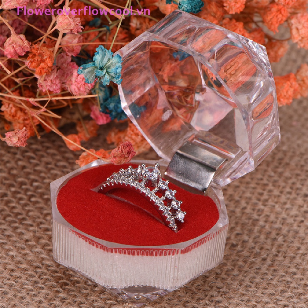 Hộp Đựng Nhẫn Cưới / Đính Hôn Bằng Acrylic Trong Suốt FOFC