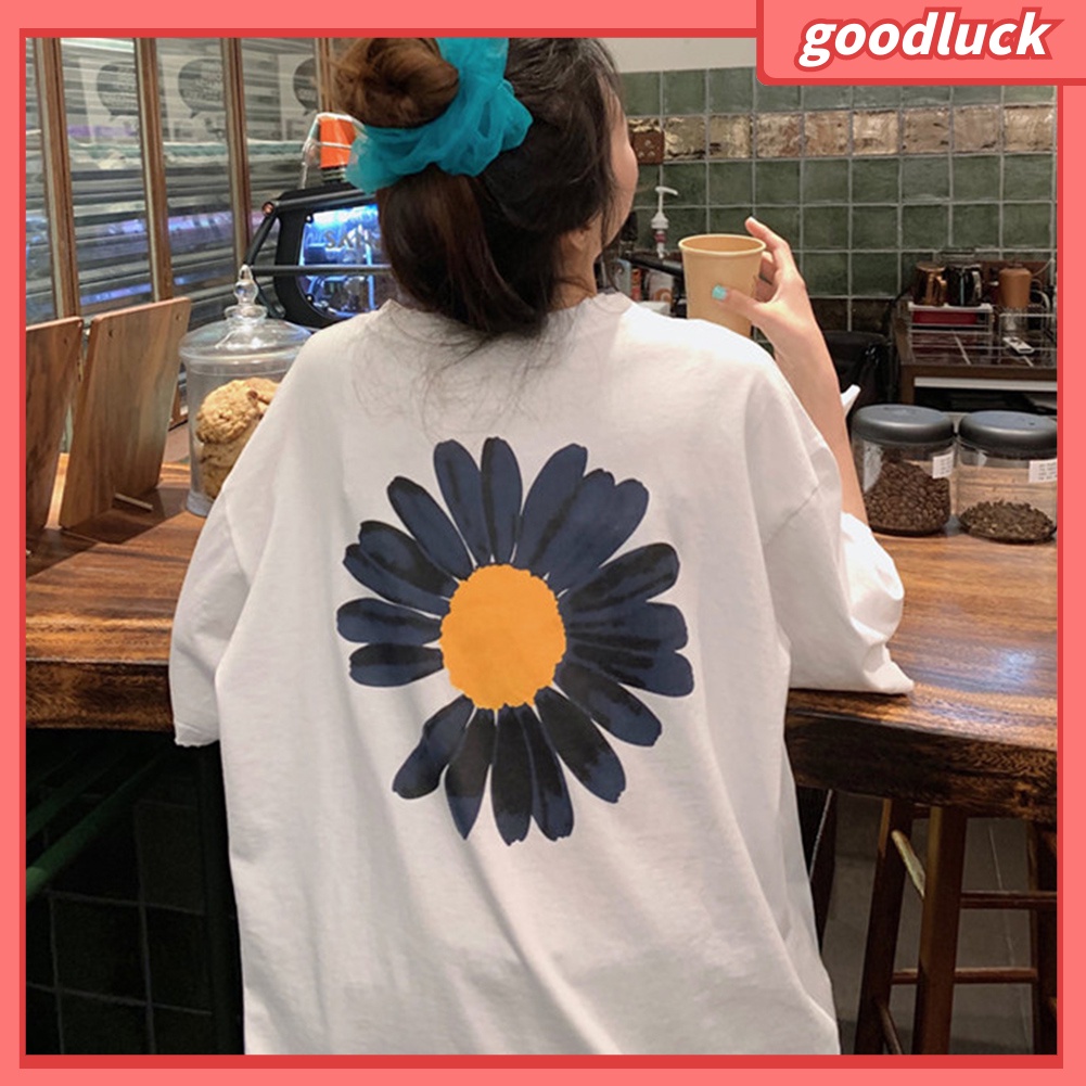Áo Thun Ngắn Tay Cổ Tròn In Chữ Marguerite Thời Trang Nữ