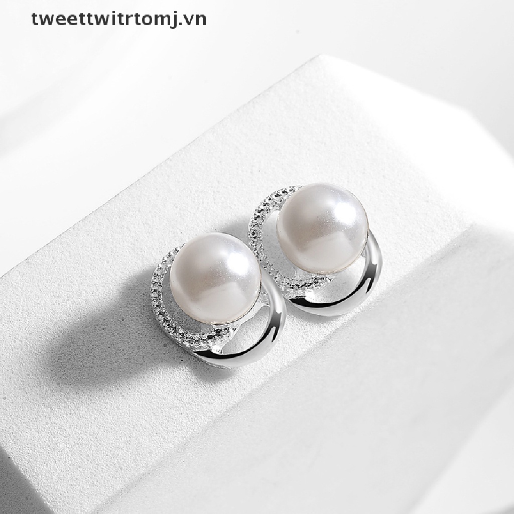 Set Vòng cổ Nhẫn Và Bông Tai Mạ Bạc Đính Ngọc Trai Nhân Tạo Thời Trang Cho Nữ