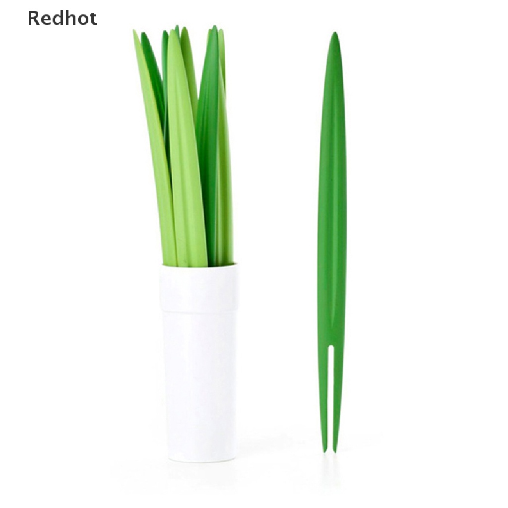 &lt; Redhot &gt; Bộ 10 Nĩa Ăn Trái Cây / Hộp Đựng Thức Ăn Trưa / Salad Mini Bằng Nhựa Trang Trí Cho Trẻ Em Đang Bán Chạy
