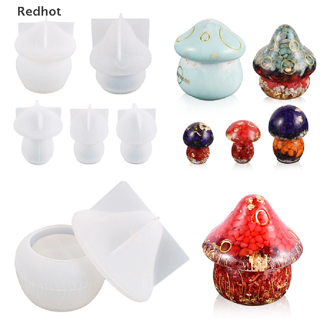 &lt; Redhot &gt; Khuôn Silicone Làm Hộp Đựng Nấm Đồ Trang Trí Epoxy Resin Đa Ứng Dụng