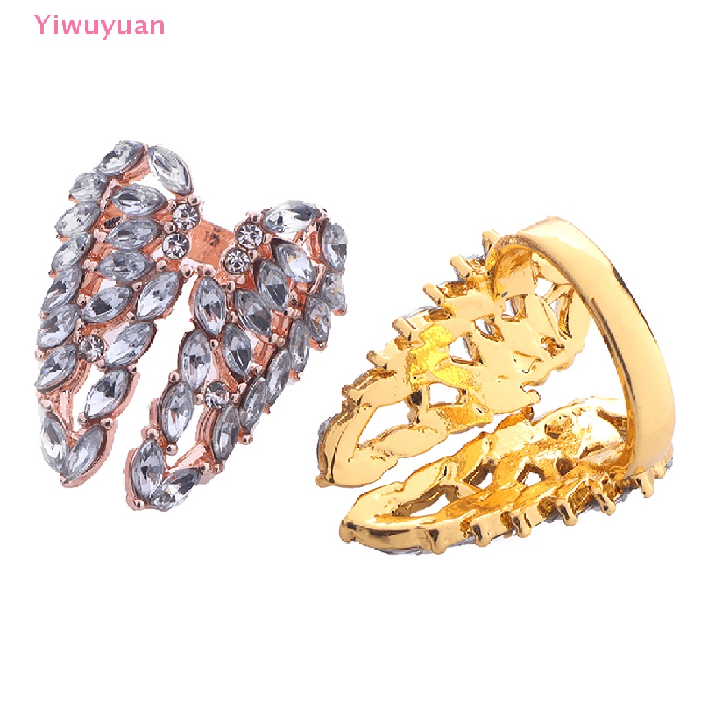 < Yiwuyuan > Nhẫn Hở Hình Lông Vũ Có Thể Điều Chỉnh Kích Cỡ Thời Trang Mới