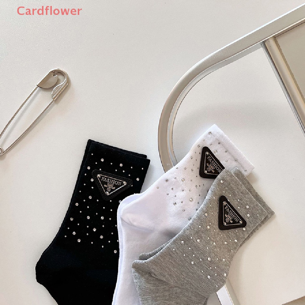 1 Đôi Vớ Cotton Nữ Họa Tiết Hình Tam Giác Thời Trang Mới