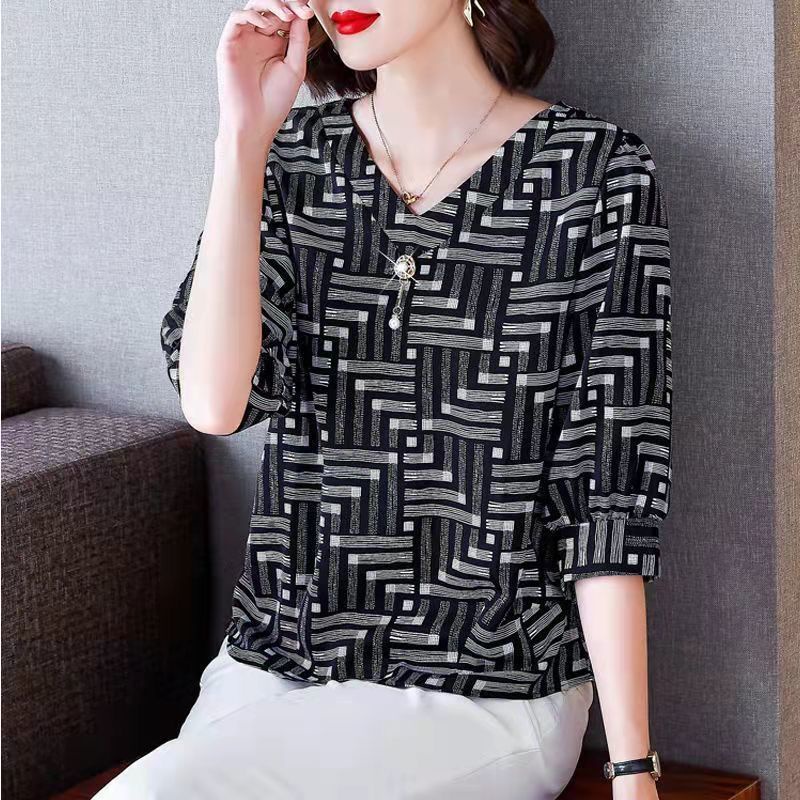 Áo Sơ Mi Chiffon Tay Lửng Dáng Rộng Che Bụng Thời Trang Xuân Hè 2023 Cho Nữ 2023