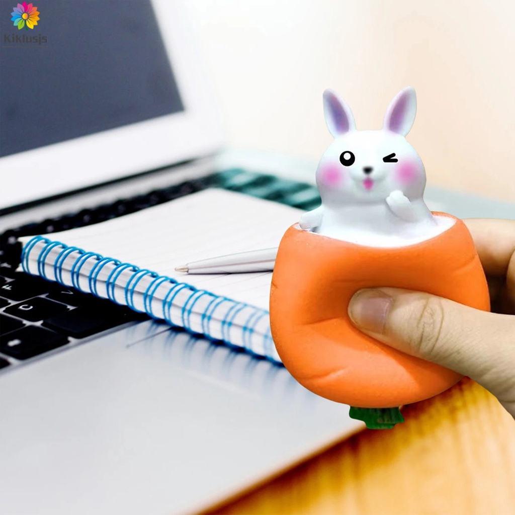 Đồ Chơi Nắn Bóp Đàn Hồi Giảm Stress Hình Thỏ Và Cà Rốt