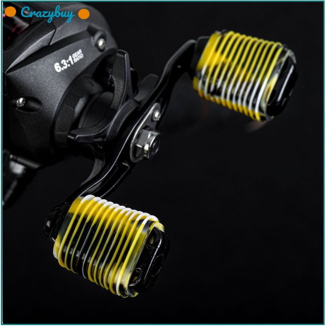 Cr Set 10 Vỏ Bọc Tay Cầm Guồng Quay Câu Cá Bằng Silicon Mềm Chống Trượt Họa Tiết Rằn Ri