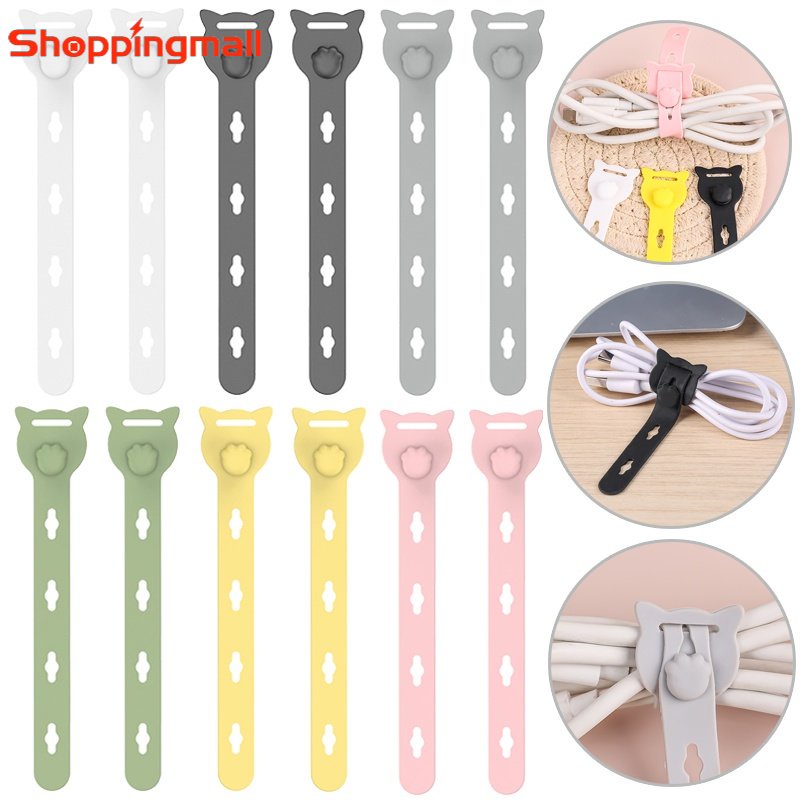 Dây Quấn Dây Cáp Sạc / Tai Nghe Để Bàn Bằng Silicone Đa Năng Có Thể Tái Sử Dụng