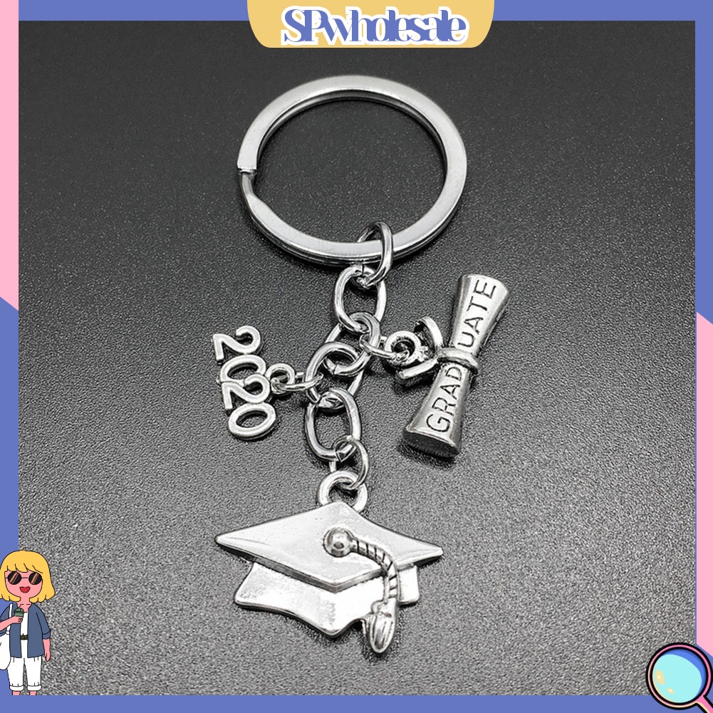 <SPwholesale> Móc Khóa Hình Nón Tốt Nghiệp 2020 Bằng Hợp Kim Có Giá Đỡ