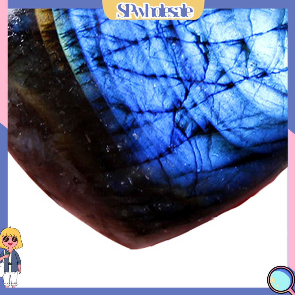 &lt;SPwholesale&gt; Mặt Dây Chuyền Đá Labradorite Tinh Tế Giảm Căng Thẳng Mặt Trái Tim Trang Trí Quà Tặng Cho Bạn Gái
