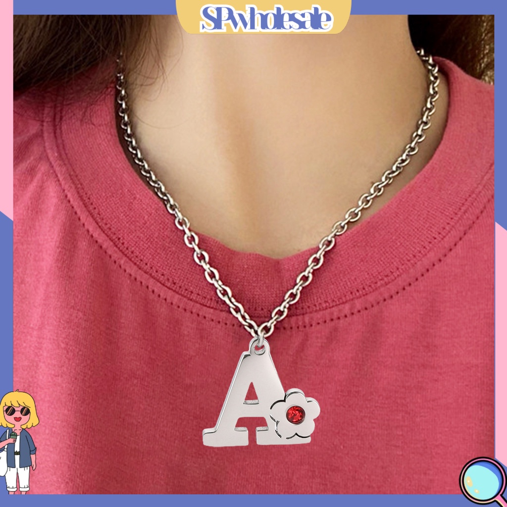 <SPwholesale> Vòng cổ Bằng Thép Titan Mặt Chữ Cái Đơn Giản Dễ Phối Đồ Thân Thiện Với Da Không Dị Ứng Trang Trí Unisex A-Z Capital