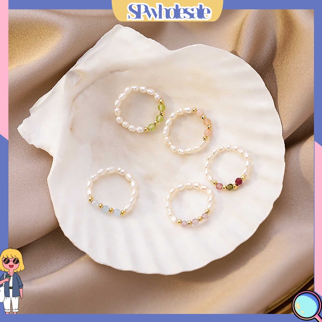 <SPwholesale> Nhẫn Đính Hạt Ngọc Trai Nhân Tạo Nhiều Kiểu Dáng Thanh Lịch Cho Nữ