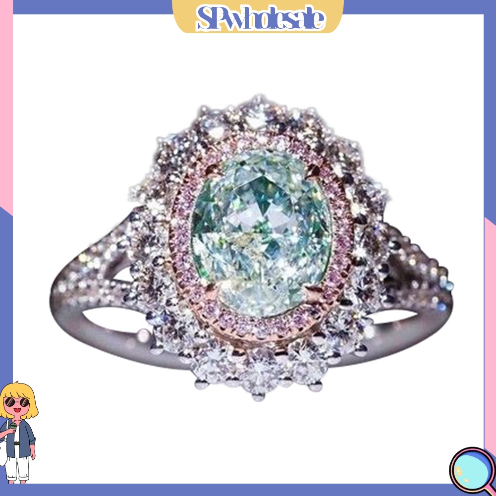 <SPwholesale> Nhẫn Cưới Đính Đá Topaz Lớn Lấp Lánh Cho Nữ