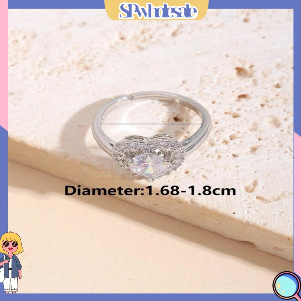 <SPwholesale> Nhẫn Khảm Đá Khối Trọng Lượng Nhẹ Nghệ Thuật Mặc Hàng Ngày Cho Nữ