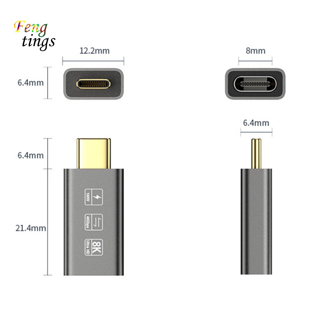 Bộ Chuyển Đổi Nguồn Điện 8K 60hz Từ Phích Cắm Type-C Sang Cổng Cắm Cho Máy Tính