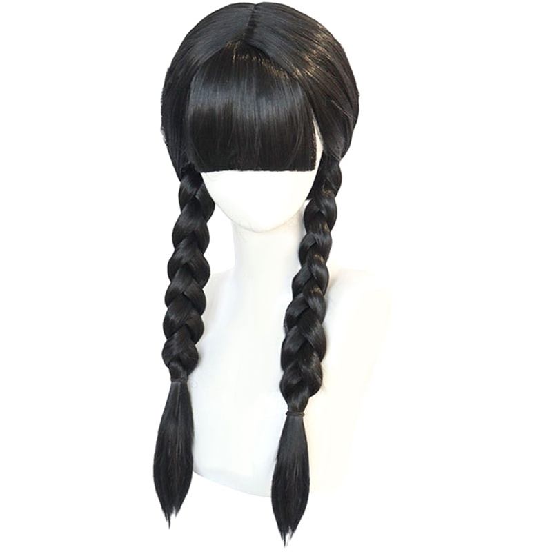 Tóc Giả Hóa Trang Nhân Vật Addams 2023 Cho Bé Gái